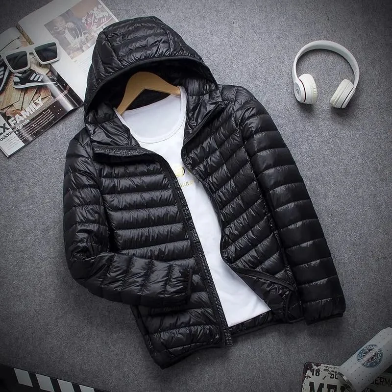 Men's Slim Fit Lightweight down Cotton Jacket Fashionable Thin Winter Coat Trendy Short Style Large Size Youth Casual Wear