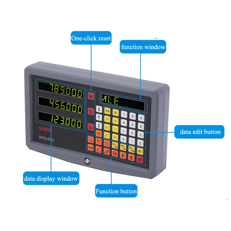 SINO SDS2MS 2 Axis Set Digital Readout DRO Kit and 2pcs KA300 KA500 Slim Ruler High Precision Linear Scale Optical Encoder Lathe