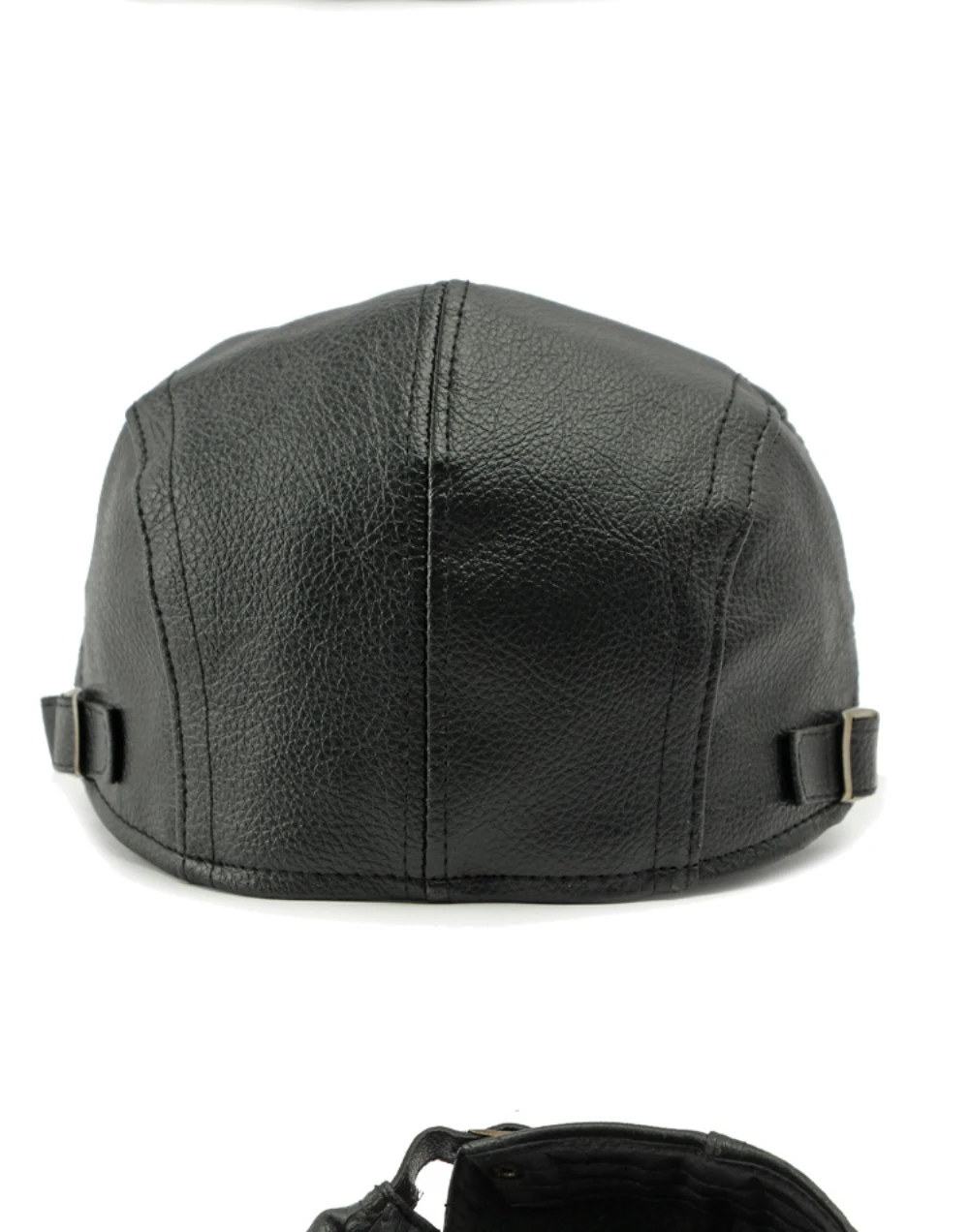 HT4953 Herren- und Damen-Baskenmütze, Vintage-Künstler-Malermütze aus PU-Leder, flache Ivy-Mütze für Damen und Herren, dicke warme Herbst-Winter-Baskenmütze – Detail 11