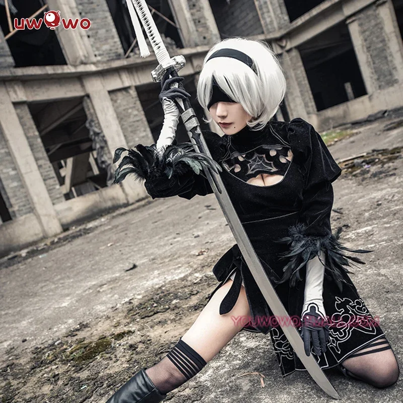 SN55IN STOCK UWOWO Nierr:Automataa Yorhaa 2B Cosplay Game Costume Luxurious No.2 Type B Base 2B New Custom-Made Halloween C$5Q@1