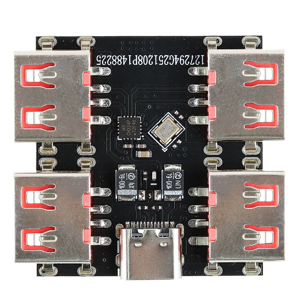 Type-C USB Hub 4-Port USB 2.0 Splitter Expansion Board Module High Speed 40MB/s for Mouse Keyboard USB Drive MCU