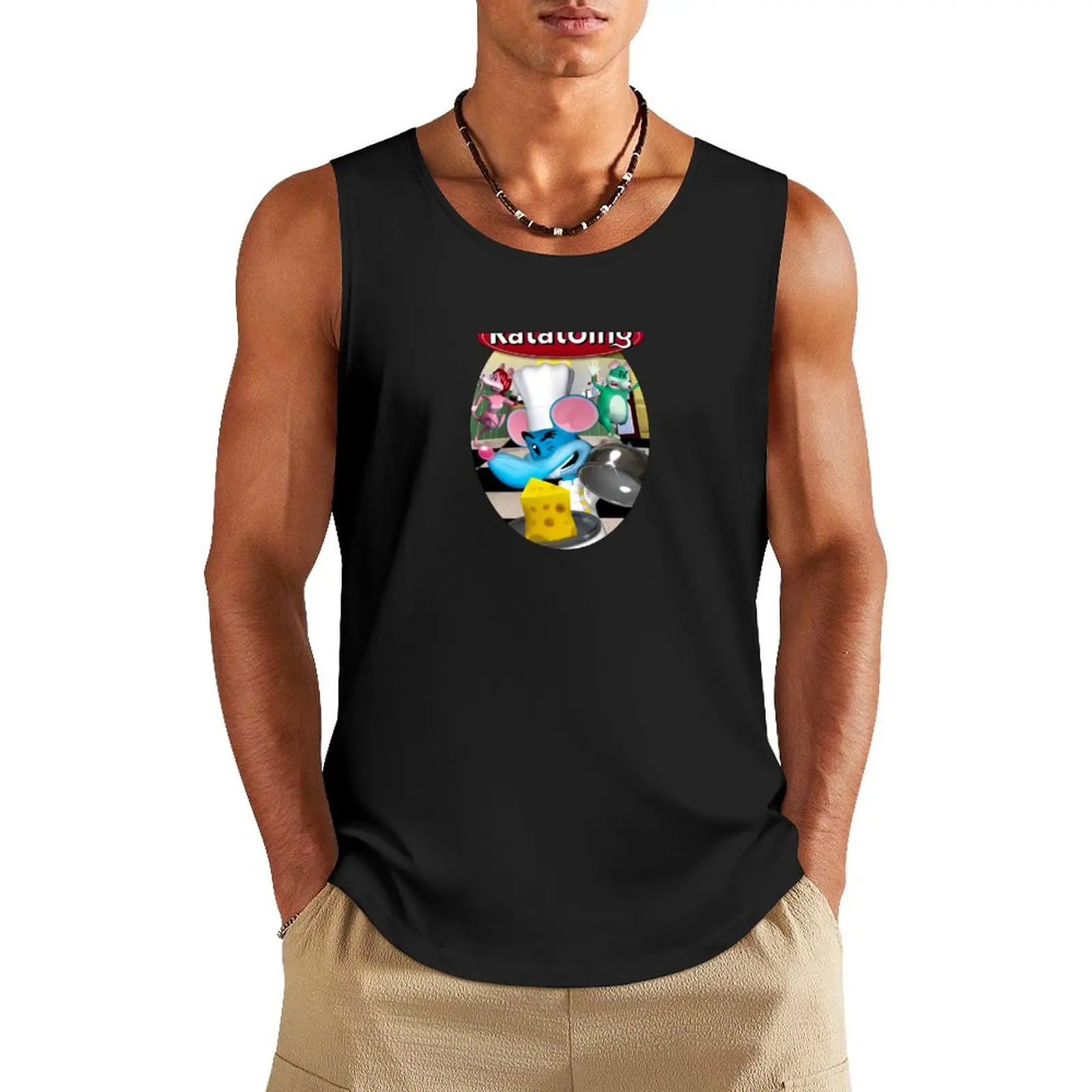 

Ratatoing Logo Tank Top Vests Men's summer vest Bodybuilding clothing man