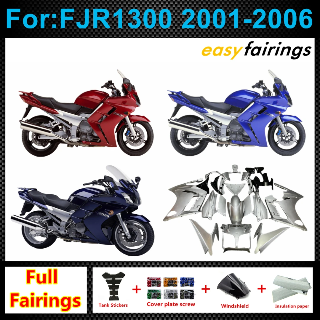 Motorcycle ABS Full Fairing Kit for FJR1300 2001-2006 Complete Body Panels Fairings Assembly New Condition