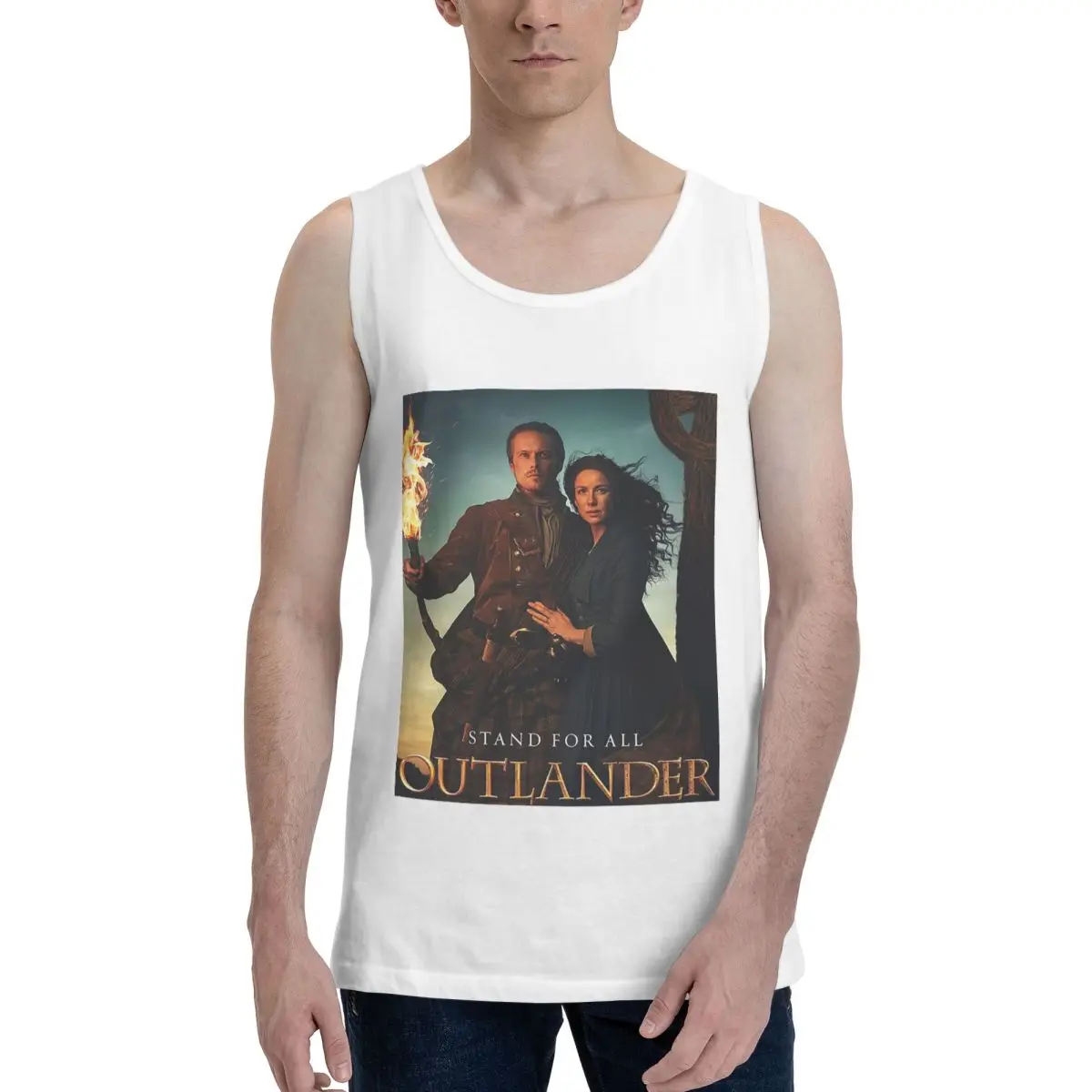 Jamie Fraser Outlander 100% Cotton Men's Sweatshirt Vest Sleeveless Clothing Tees Men Tank Tops T-shirt