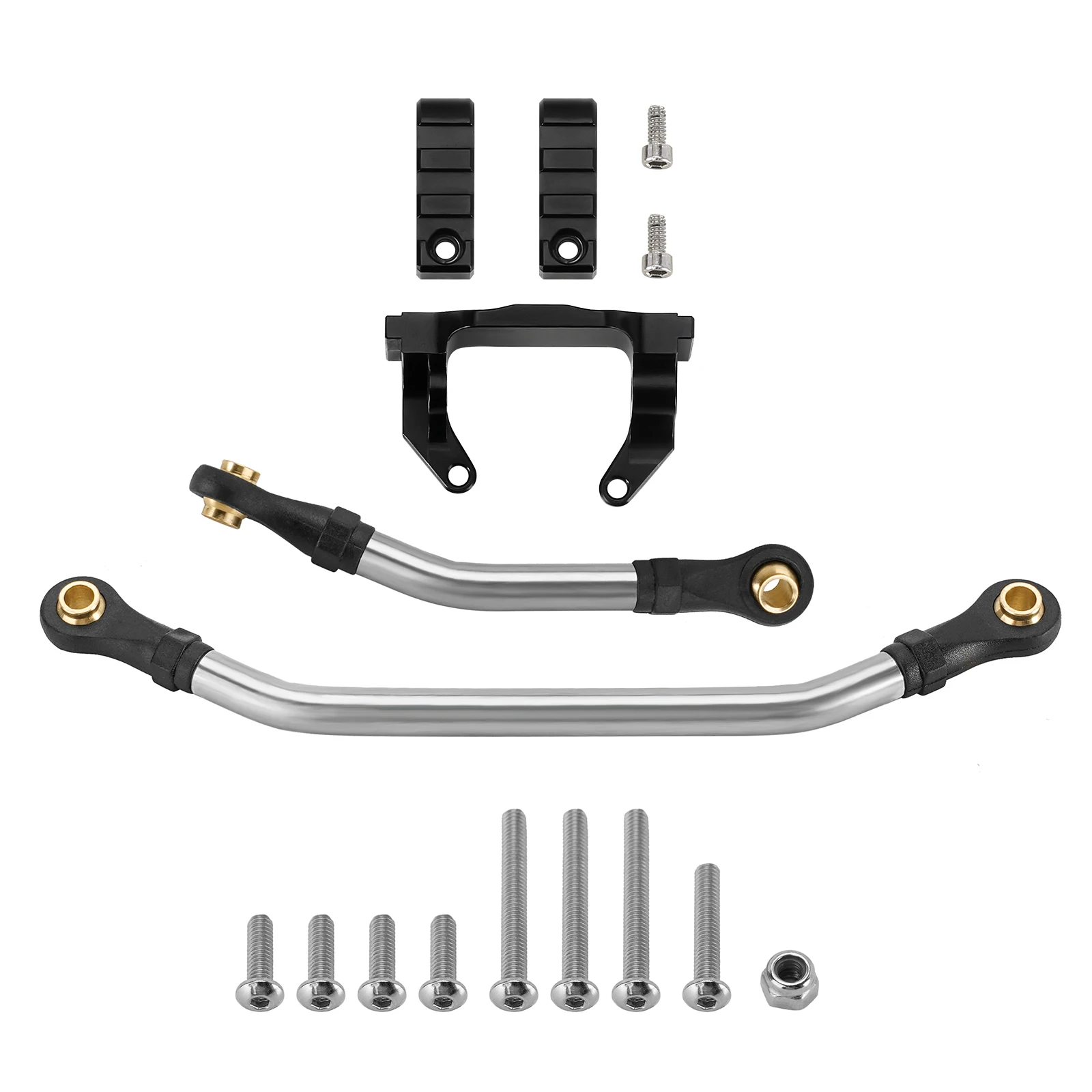 INJORA Aluminium Lay Down Servo Mount met RVS Stuurverbindingen Set voor 1/18 RC Crawler TRX4M Voorraadlengte Assen