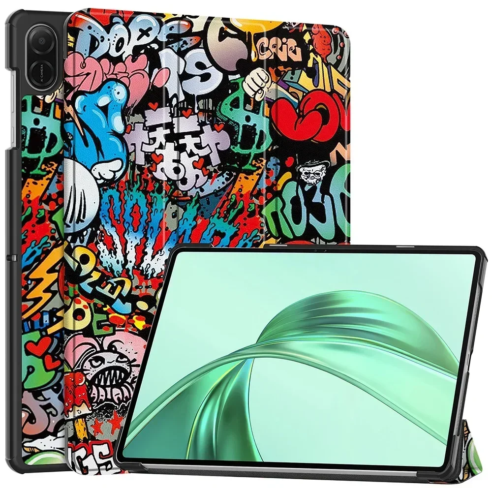 Tri-dobrável funda suporte caso para honor pad x8a x8a 11 Polegada 2024 caso 11 "tablet pc fino capa magnética com duro plutônio volta coque