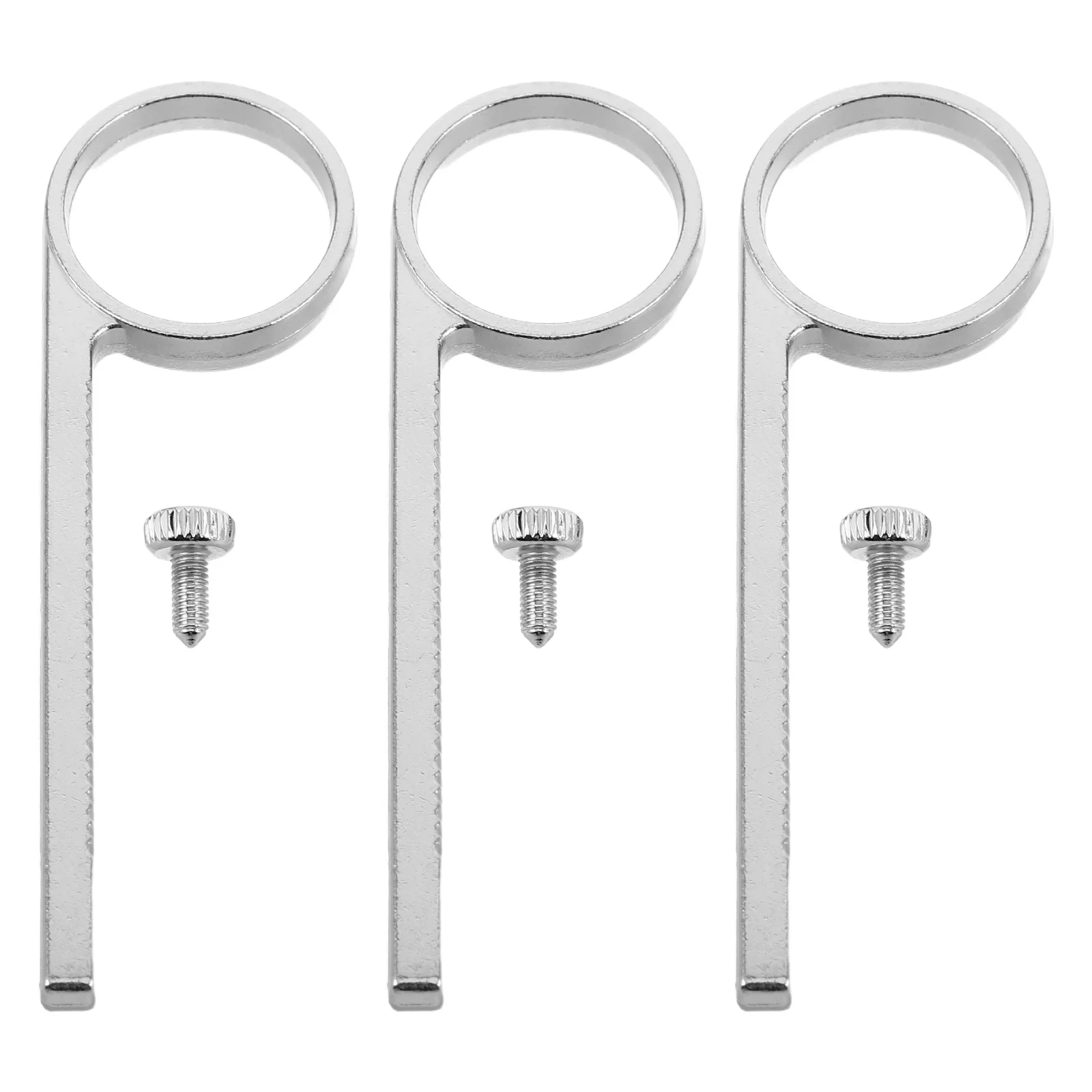 

3 set Trumpet Valve Slide Finger Ring Metal Pull Ring With Holder Screws Replacement Accessory For Brass Instrument Practice -