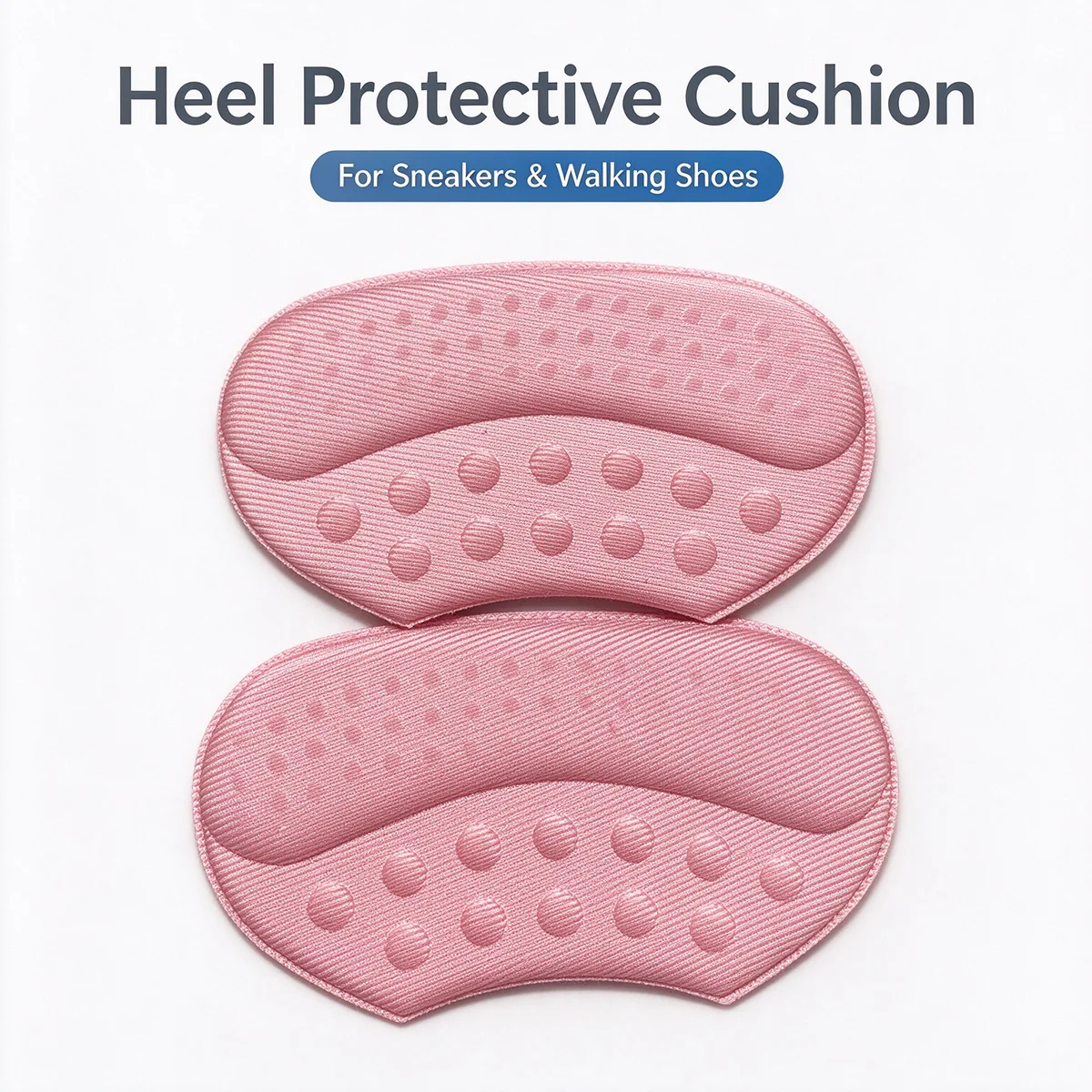 2 Pack Curved Heel Grips, Textured Anti-slip Dot Heel Cushion Liners, Self-adhesive Shoe Pads for Loose Shoes, Pumps & High Hee