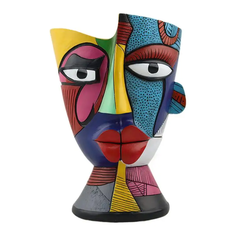 

Planter Pot For Indoor Resin Flower Pots Abstract Face Design Decorative Plant Planter For Home Desk Garden Balcony Windowsill