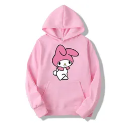 My Melody Cartoon Anime Women Pullover Tops Spring Autumn Men Hoodie 2024 New Fashion Pink Sports Couple Sweatshirt Clothes