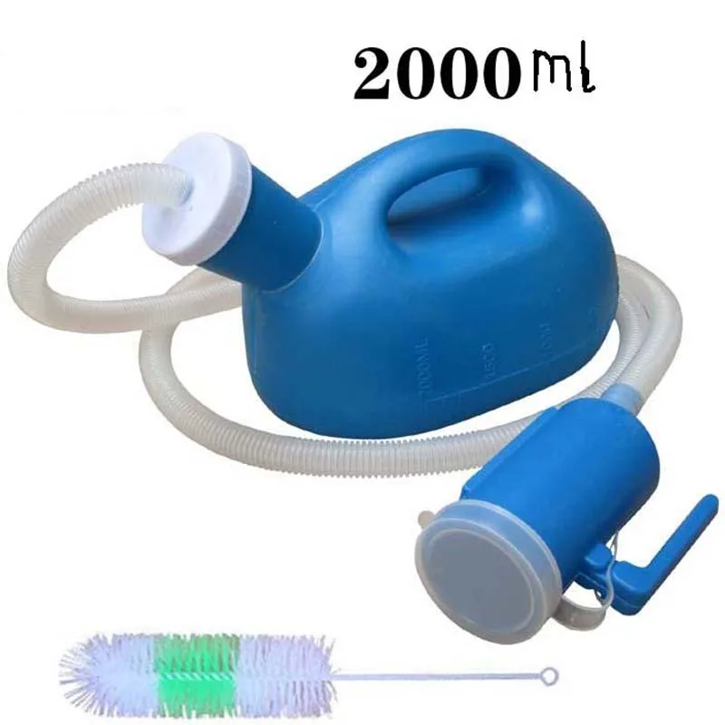 2000ml Plastic Male female Bed  Potty Pee Bottle Pee Collector With 160cm Tube