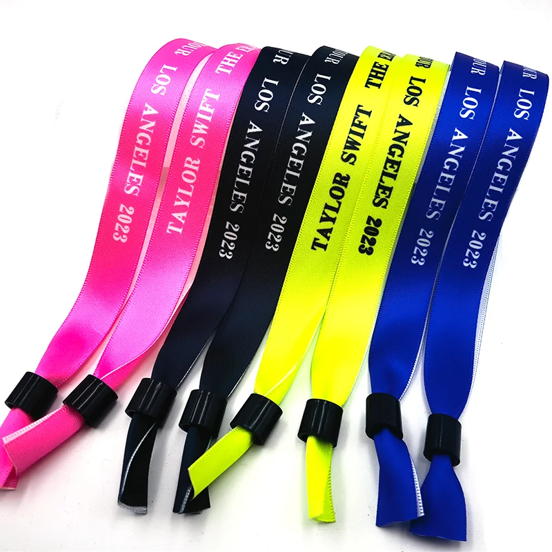 100 Pieces Cloth Event Wristbands Color Wristbands Social Distancing Wristbands Custom Logo Cloth Bracelets for Wedding Party