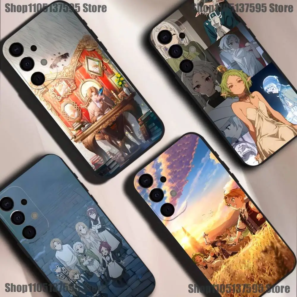 حافظة هاتف Mushoku Tensei التناسخ العاطلين عن العمل لهاتف سامسونج S25، S24، S21، S22، S23، S30، Ultra، S20، Plus، Fe، Lite، 5G غطاء أسود