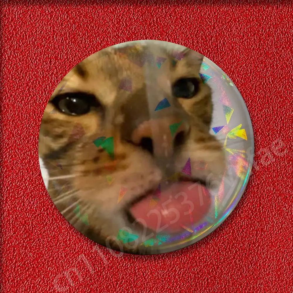 고양이 애완동물 귀여운 재미있는 배지 25mm 32mm 44mm 58mm 75mm 원형 핀 브로치 장식품 기념품 코스프레 선물