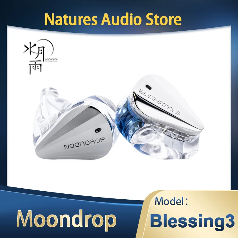 MOONDROP Blessing 3 In-Ear Monitor Earphone 2DD+4BA Hybrid Technology Blessing3 Headphones with Detachable Cable Earbuds