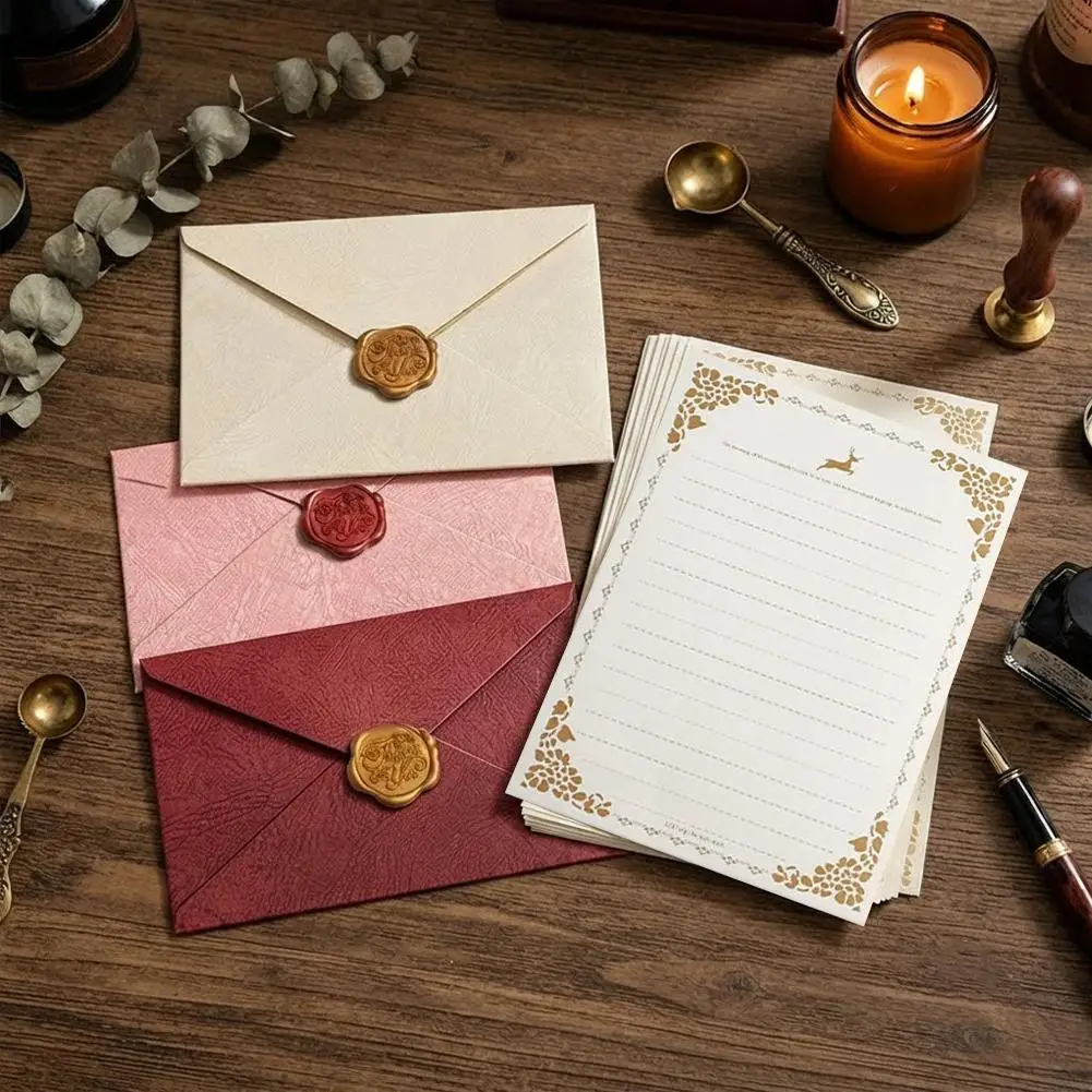 Tree perfume Envelope Letter Set Retro Premium Delicate Handwritten Love Letter Romantic Enamel Paste Envelope Office Products