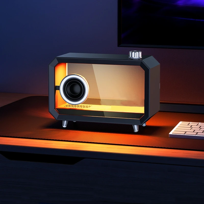 

Прозрачный RGB светодиодный светильник BT 5,1 колонки настольный музыкальный плеер портативный вечерние бас HI-FI беспроводные Bluetooth колонки украшение