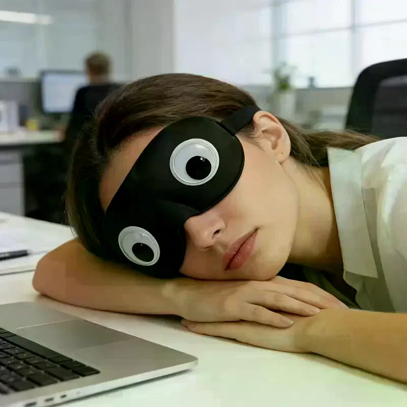 Fun 3D Stereoscopic Moving Eyes Sleep Mask, Light-blocking Soft Comfortable Eye Cover Portable Eye Mask For Office Naps & Trave