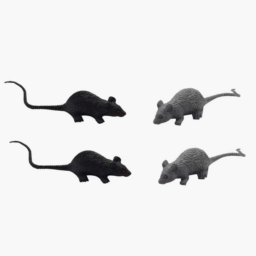 เมาส์หนูฮาโลวีนของเล่นปลอม Prank ที่สมจริงน่ากลัว Prop Party Tricky เม้าส์จำลองพลาสติกยาง Props ดู