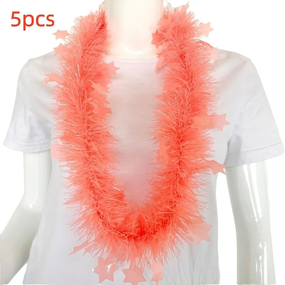 5pcs Glowing Large Fluorescent Garland Necklaces Shimmering 45cm Party Decorations Props Funny Colorful