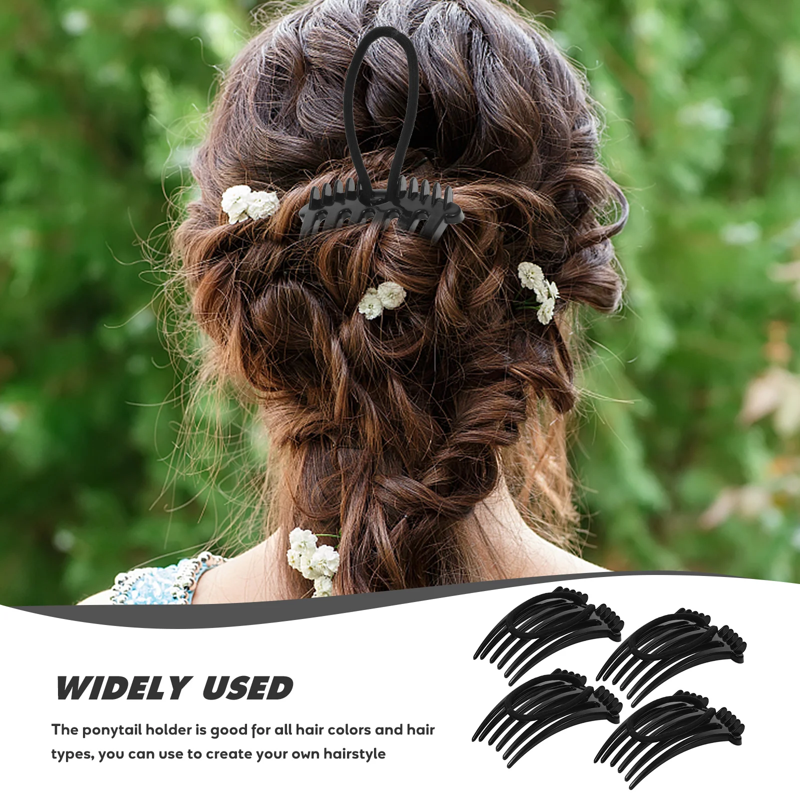 

4Pcs Women Hair Side Combs Delicate Design Wedding Party Accessories Ponytail Holder Hair Comb Ponytail Holder