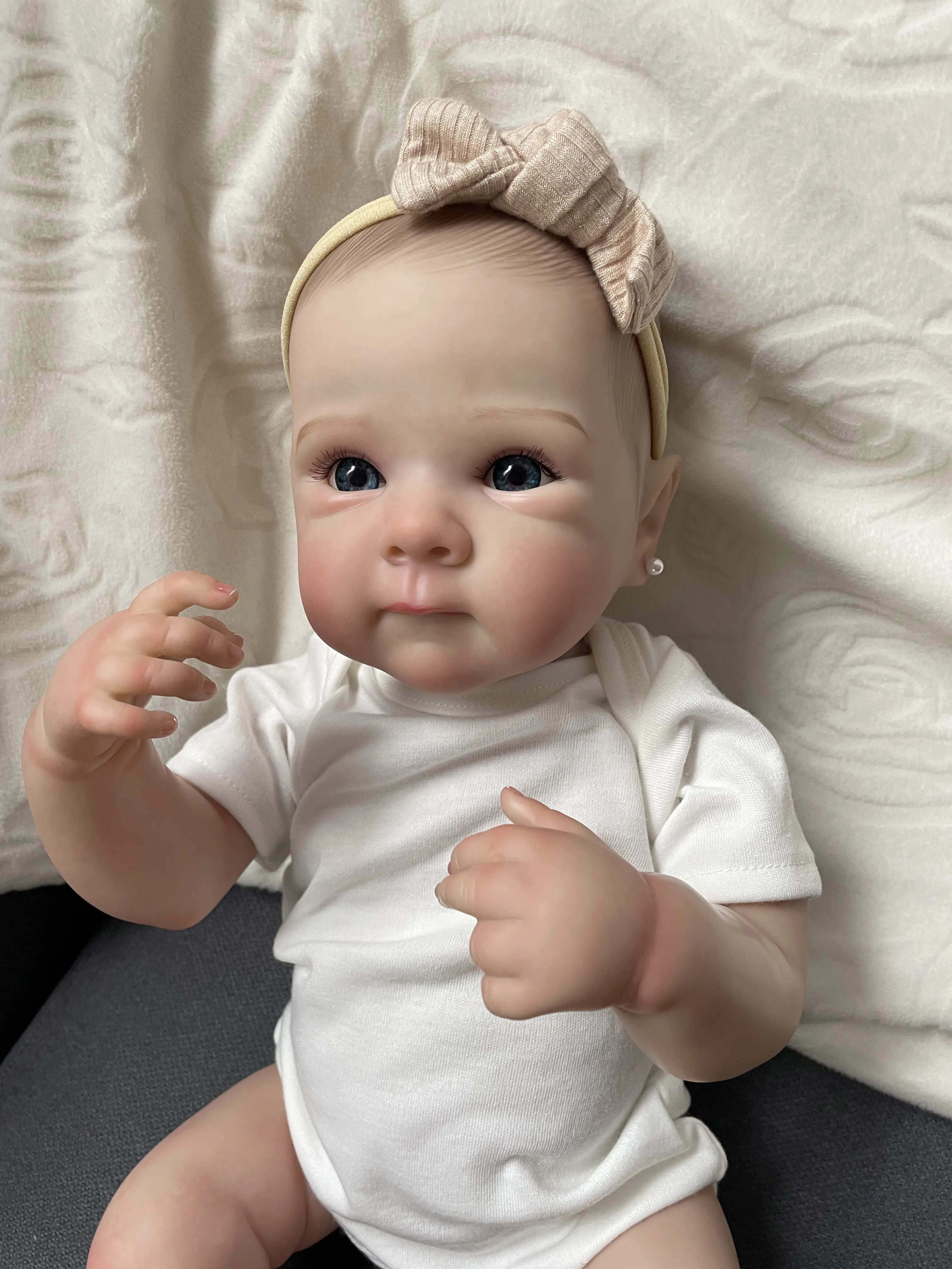 19inch Bettie Lifelike Full Body Reborn Baby Newborn Doll Cuddly Baby Multiple Layers Painting 3D Skin with Hand Draw Hair