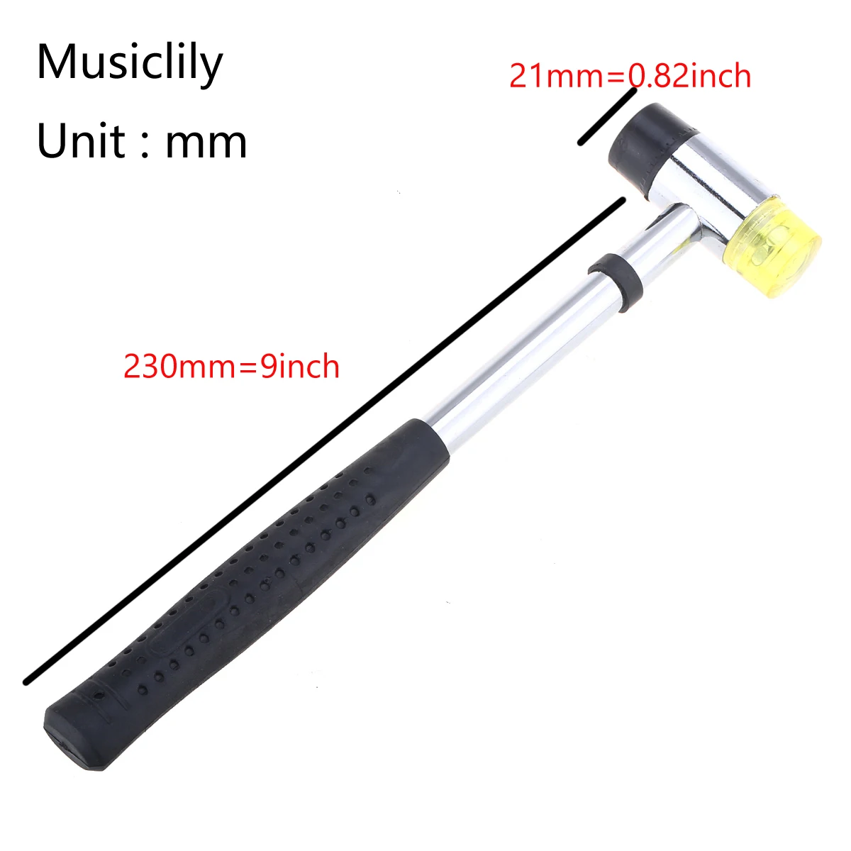 Musiclily Basic 250mm Double Headed Fret Hammer Rubber Dual-face Fretting Wire Mallet for Guitar Bass Ukulele Banjo Mandolin