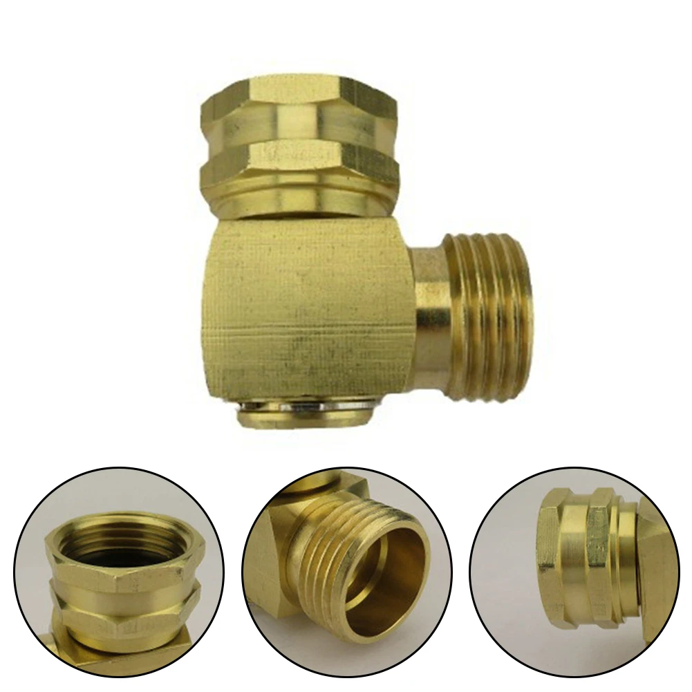 Garden Hose Connector 90 Degree Solid Brass Pipe Fittings Hose Kink Protector Garden Irrigation Coupling Adapter Watering Tool