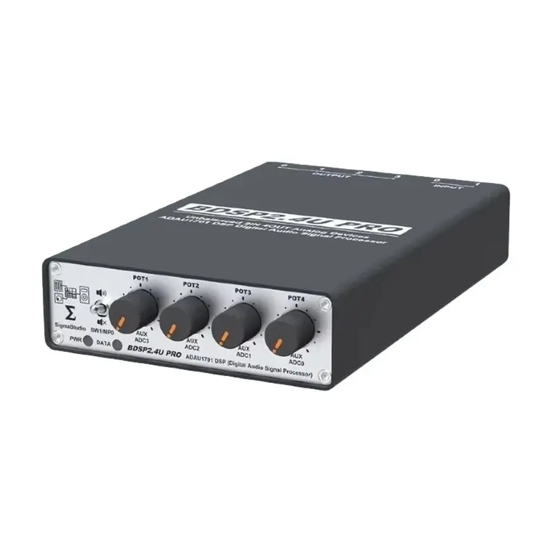 A53M-BDSP2.4U Pro 2-In 4-Out Digital 2-Way Crossover DAC ADC Preamp Hi-Fi Audio ADAU1701 DSP