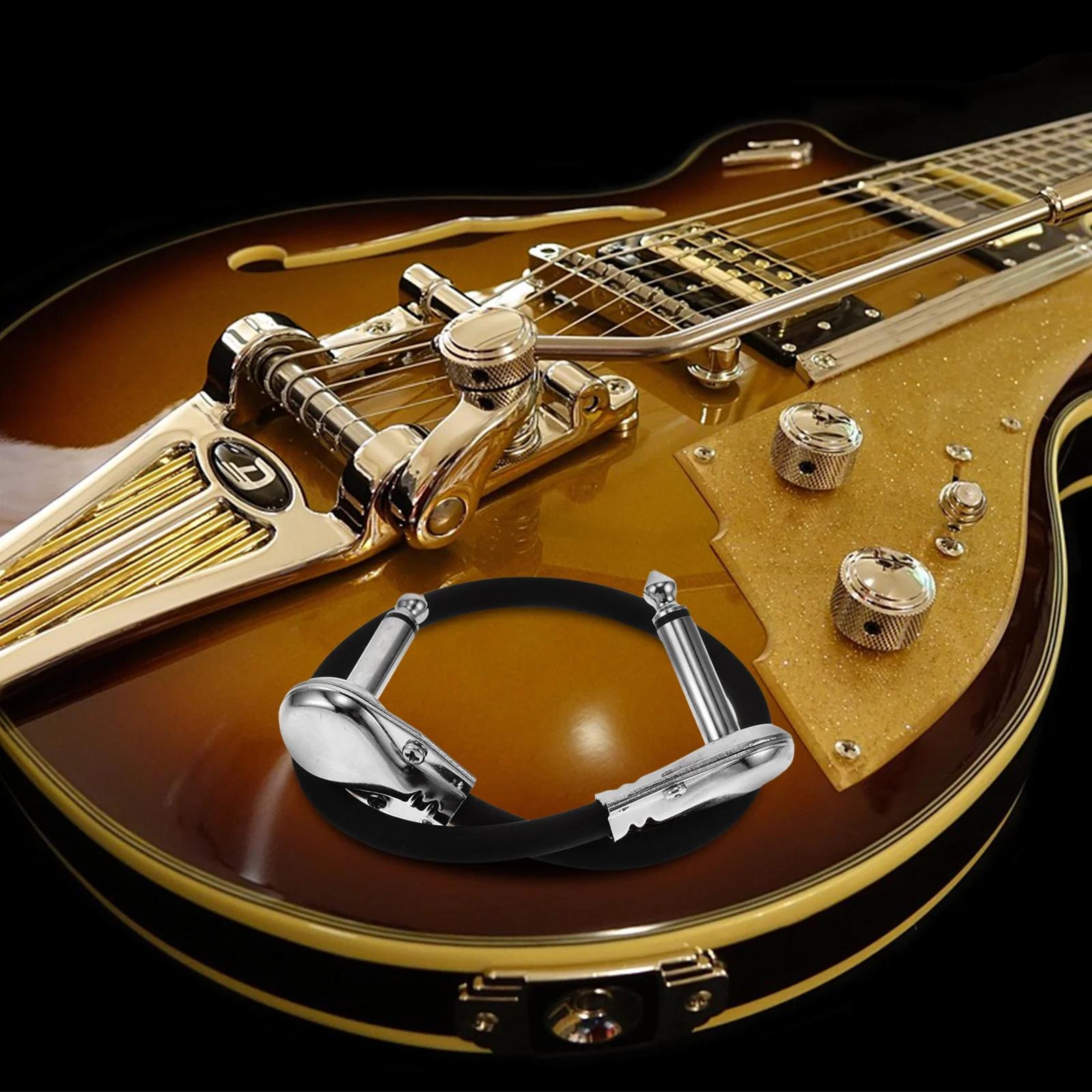 الغيتار الكهربائي كابل التصحيح 6.5 مللي متر شقة رئيس الزاوية اليمنى كابلات الغيتار القصيرة لتأثيرات دواسة باس أداة الأسلاك النحاسية