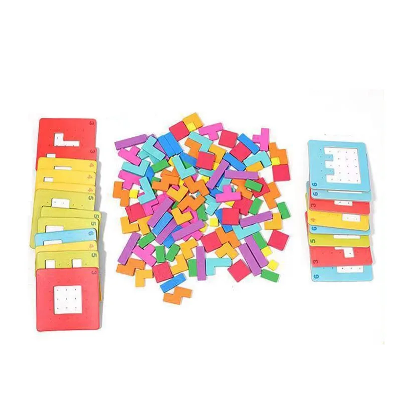 Montessori Desktop Puzzel Speelgoed Kids Battle Table Game Tangram Wiskunde Speelgoed Bouwstenen Board Kleur Vorm Training Voor Kinderen Cadeau