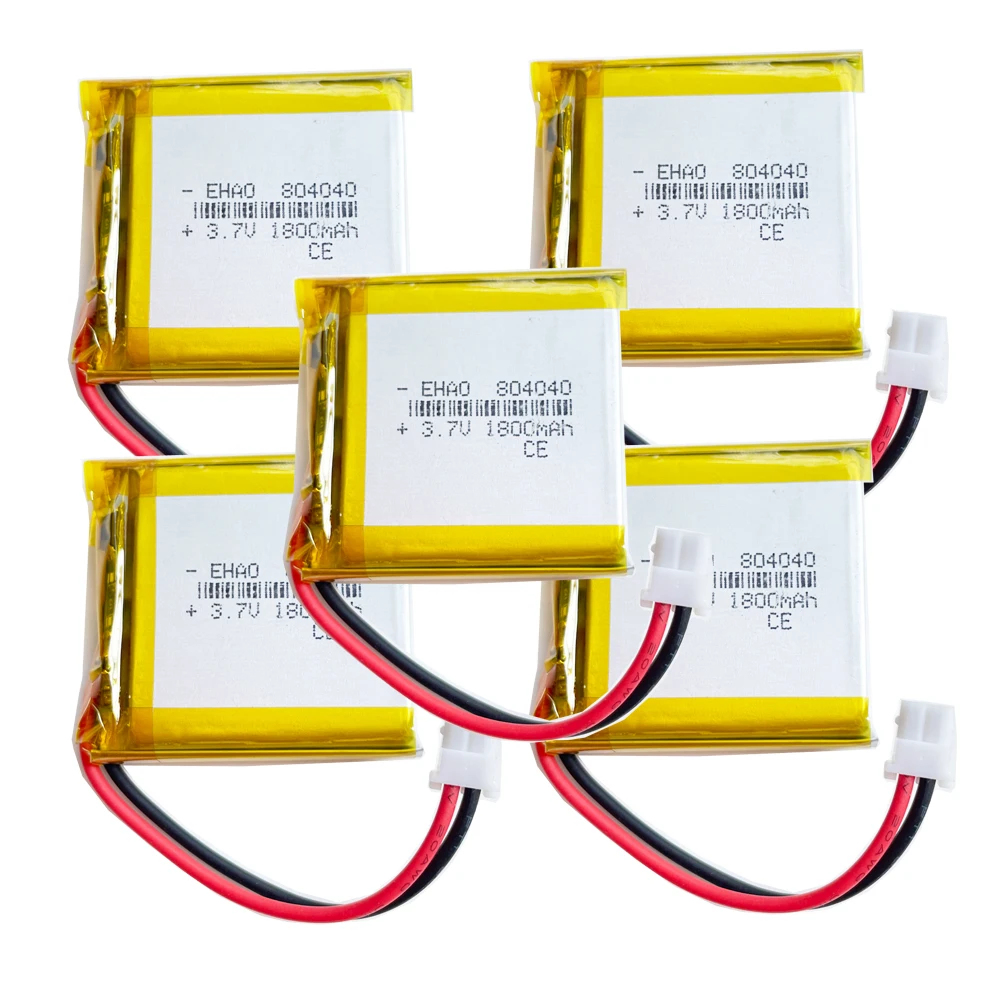 5 szt. 3.7V 1800mAh akumulator Lipo 804040 MX 5264 2pin 2.54mm wtyczka do nawigacja GPS rejestratora DVD aparat telefoniczny mobilna