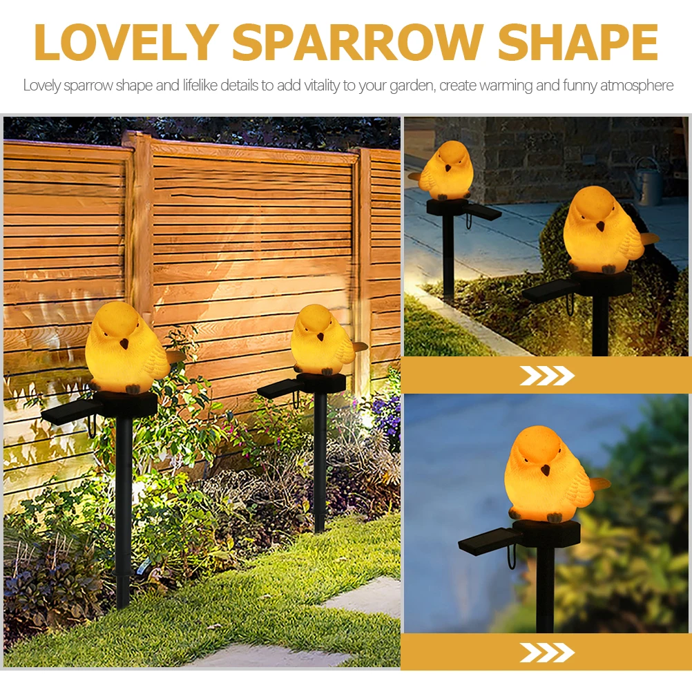 

Solar Sparrow Garden Lights Animal Stake Solar Powered Outdoor Decoration Lawn Villa Pathway Courtyard Resin Plastic Durable
