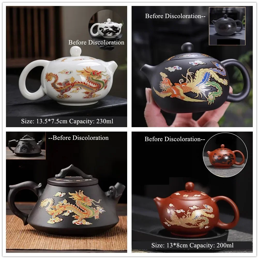 Handmade Zisha Xishi Teapot Color-changing Tea Pot Chinese Teaware Set Kungfu Tea Ceremony Tea Accessories Purple Clay Teapots