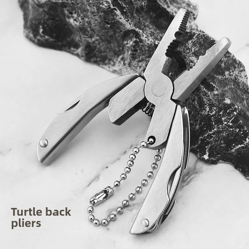 Stainless Steel Mini Multi-functional Tortoise Pliers Combination Multi-purpose Tool Folding Pliers