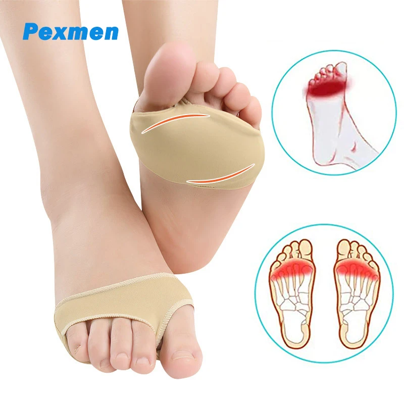 Pexmen 2Pcs Metatarsal Pads Ball of Foot Cushions for Calluses Bunions Corns Morton Neuromas and Sesamoiditis Forefoot Pads