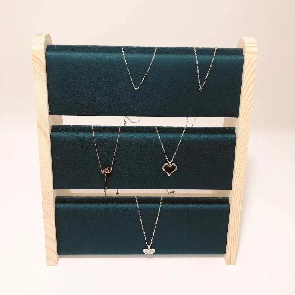 

Display Tray 3 Tier Jewelry Display Stand Bamboo Wooden Rectangle Necklace Display Stand Jewelry Holder Jewelry Storage