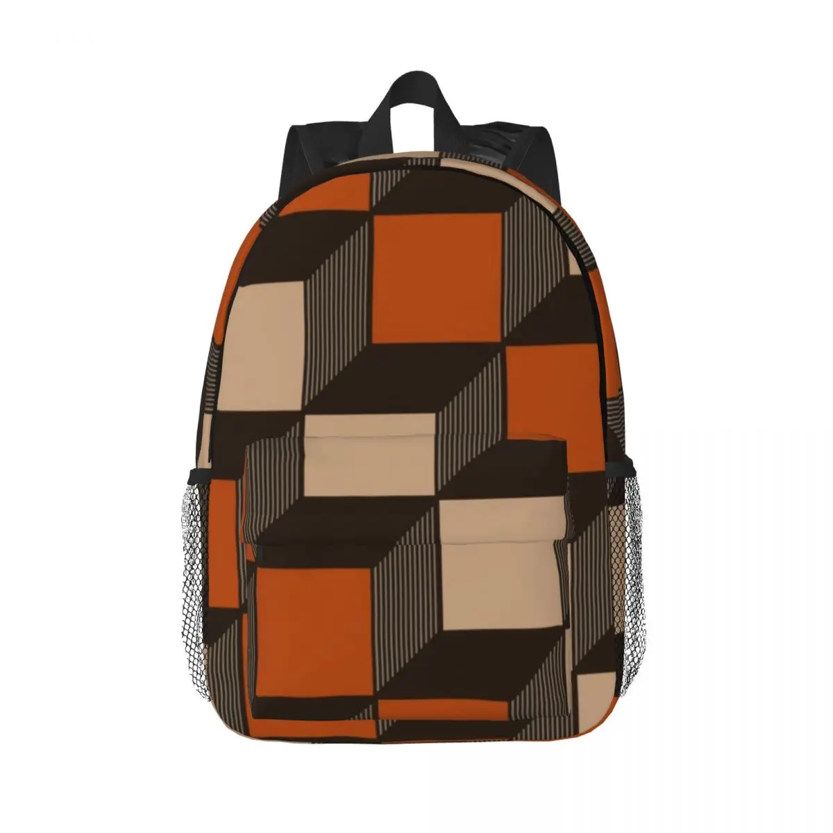 Chocolate Brown, Tan And Rust Orange, Backpacks Boys Girls Bookbag Fashion Students School Bags Travel Rucksack Shoulder Bag