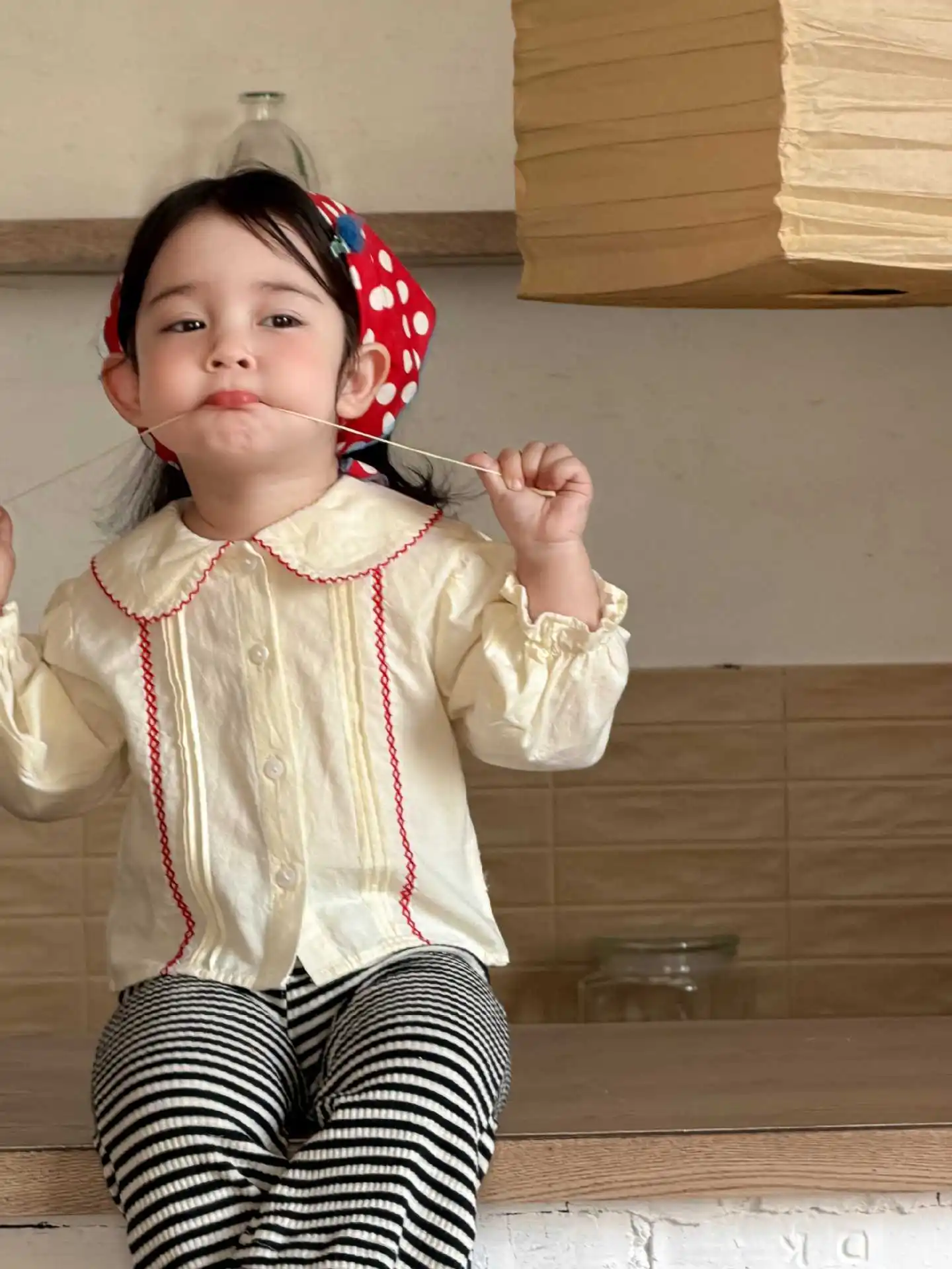 2026 Spring New Baby Girl Long Sleeve Shirts Solid Girls Cute Lace Blouse Cotton Infant Lapel Tops Toddler Clothes