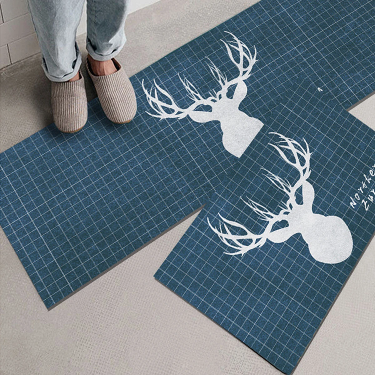 Cartoon Kitchen Mat Entrance Door Mat Crystal Velvet Carpet Bedside Blanket Washable Carpet Kitchen Accessories Stairs Mats