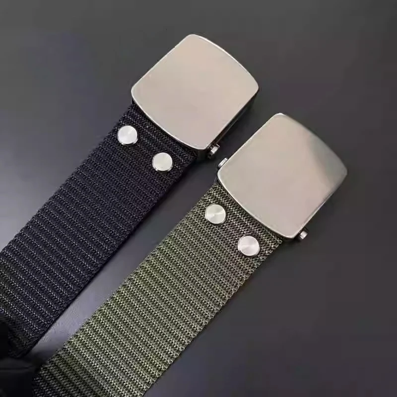 3.8cm Black Green Color Nylon Tactical Military Mens Belt Adjustable Titanium Roller Belt Buckle