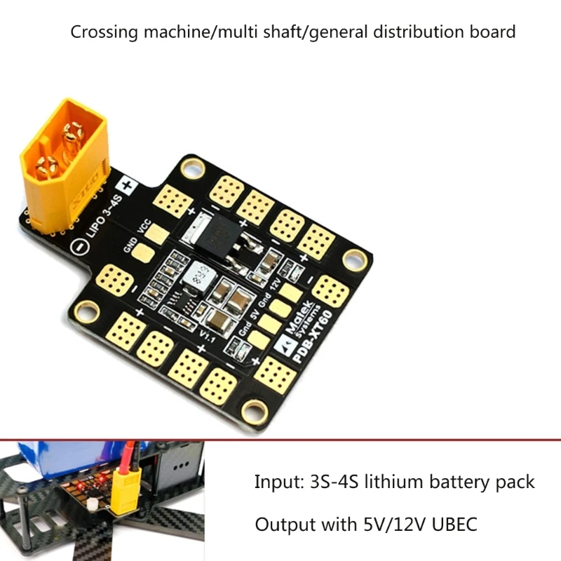 1Piece Mini Power Hub Power Distribution Board PDB with BEC 5V & 12V for FPV 250 ZMR250 Multicopter Quadcopter K1KF