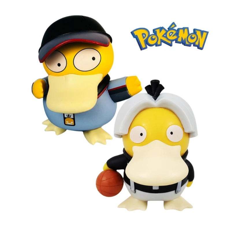 8cm New Pokemon Express Delivery Psyduck Basketball Psyduck Q Version Lovely Series Action Figure Collect Dolls Model Toys Gifts