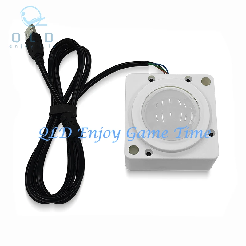 ماوس USB مضيء بإضاءة LED لكرة التتبع، قطر 2 بوصة لأجهزة الكمبيوتر الشخصية التي تعمل بنظام Windows وLinux وAndroid Arcade Game، يدعم توصيل أزرار عصا التحكم #3