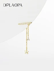 DPLAOPA 925 Sterling Silver Orion Earring 10 Styles Piercing Drop Earring Simple Chain Star Zircon CZ Luxury Jewelry For Women