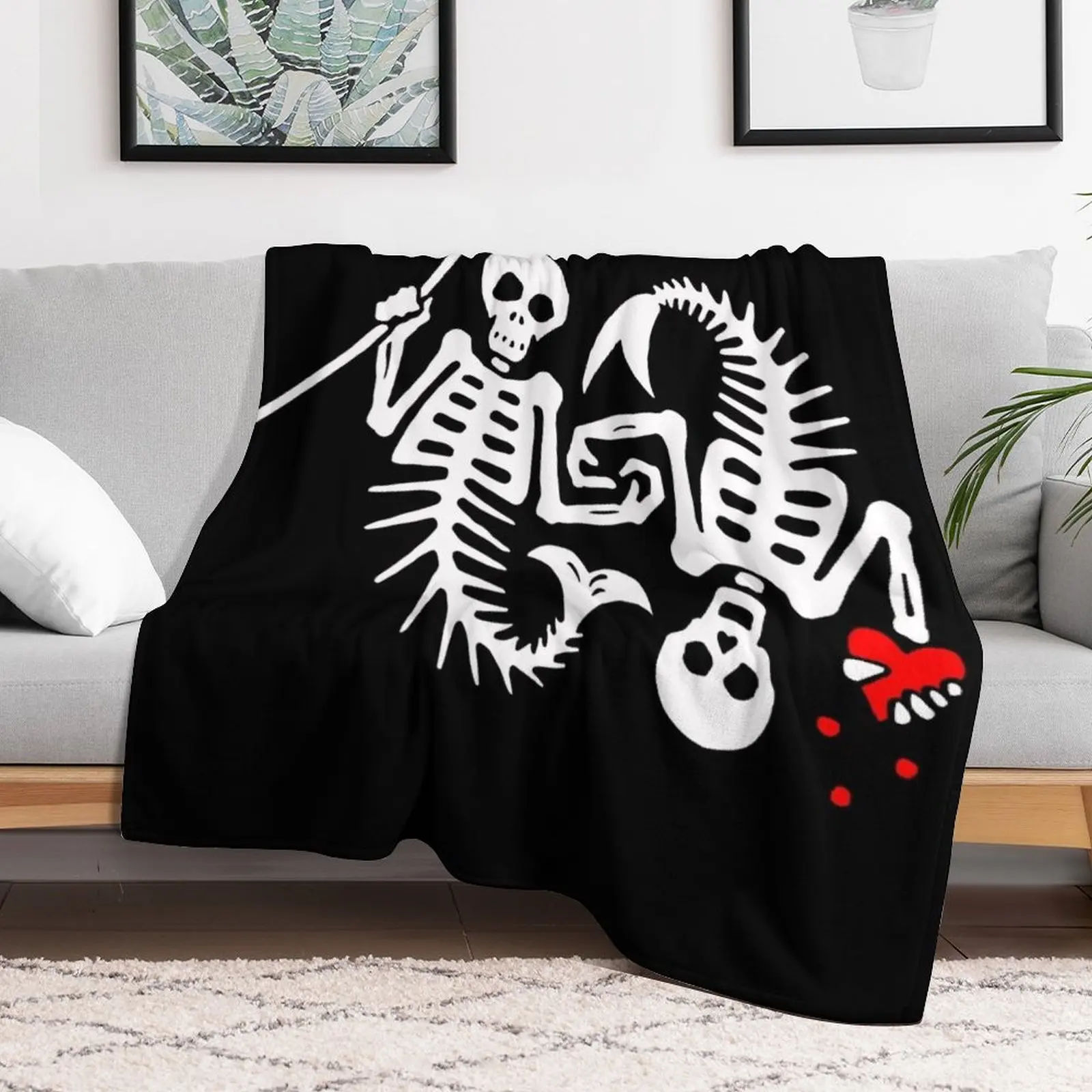 Our Flag Means Death [OFMD] s2 Skeleton Mermaids Logo Throw Blanket Thin valentine gift ideas Blankets