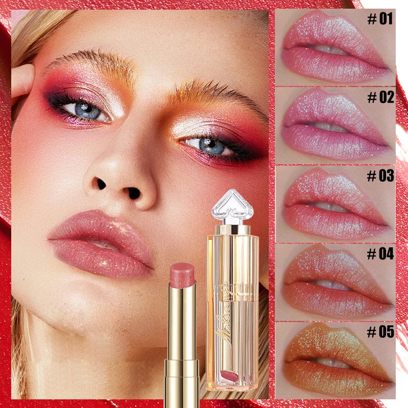 Lápiz labial brillante, colores vibrantes, resistente al agua y al sudor, antiadherente y no graso, apto para todo tipo de piel.