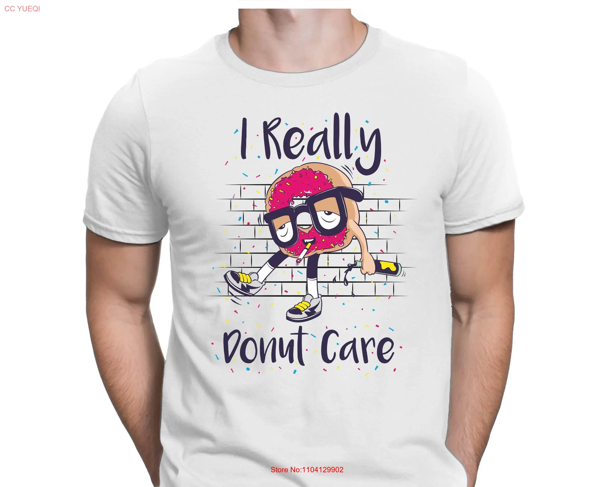 

I Donut Care Men's Fun T Shirt Small to 4XL PAPAYANA long or short sleeves