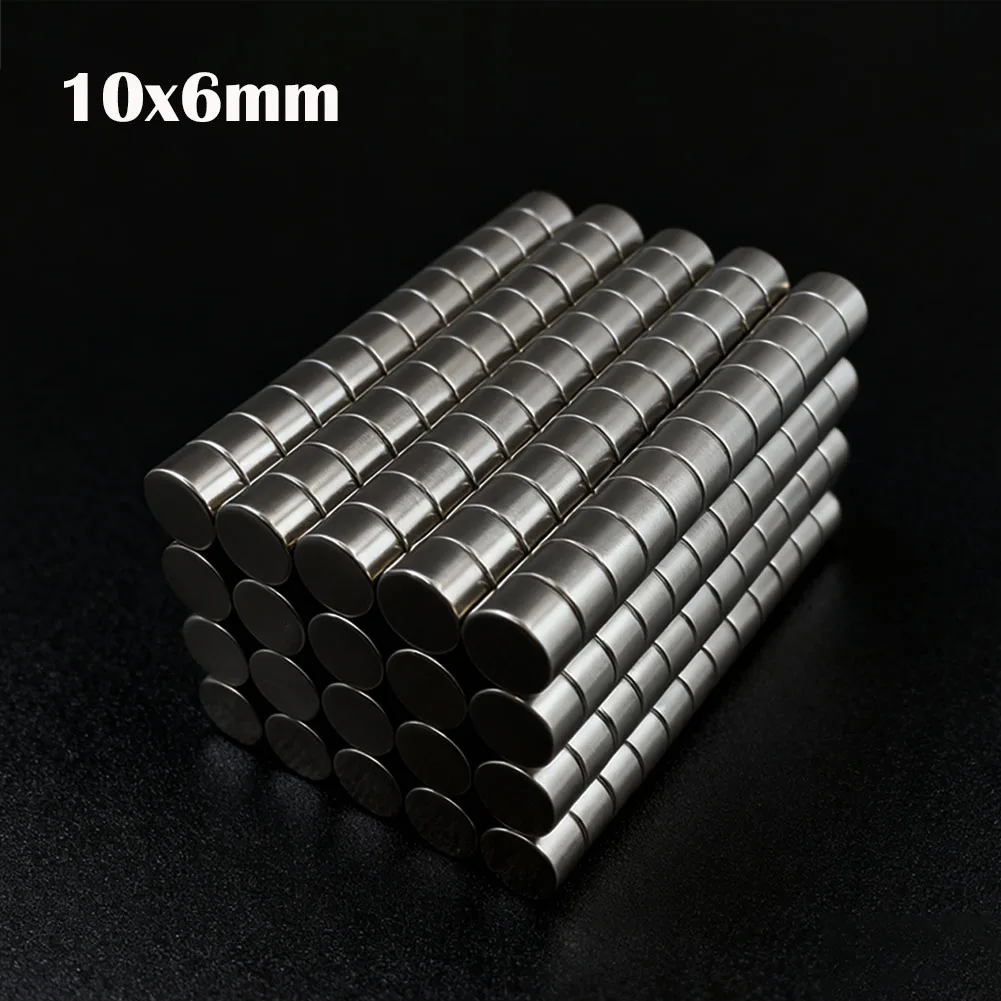 

10-100Pcs 10x6mm Super Powerful Round Magnet Neodymium Magnets N35 NdfeB Strong Magnet Permanent Magnetic Imanes Magnetic Sheet