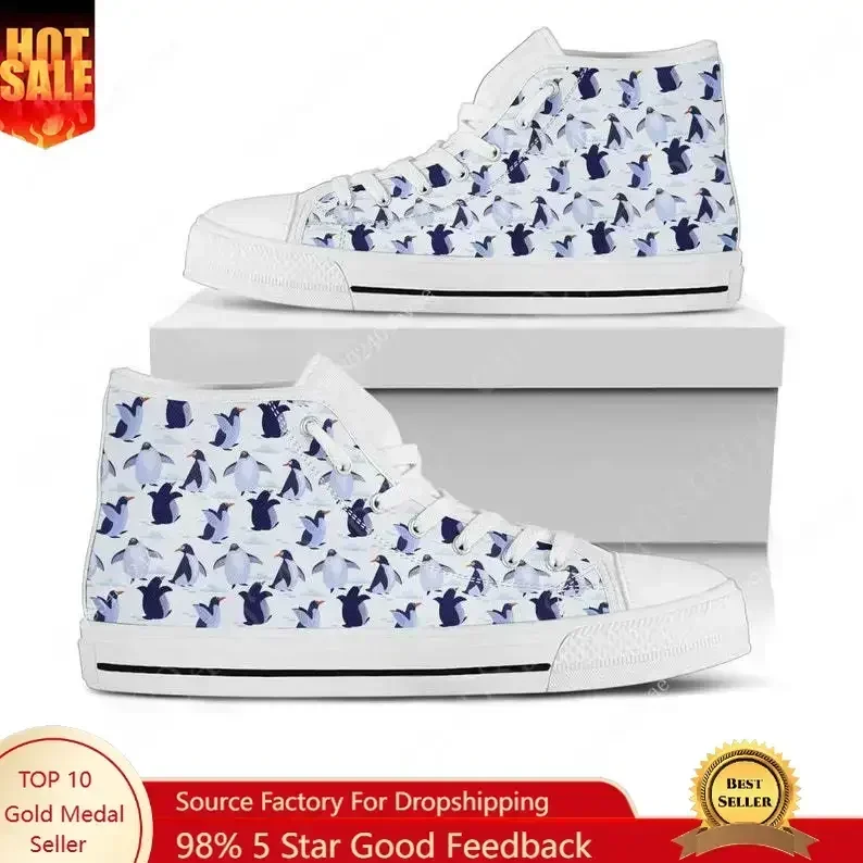 Penguin High Top Shoes Mens Womens Teenager Sneakers Canvas High Quality Outdoor Daily Sneaker Custom Made Couple Shoe